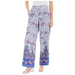 LOFT Fluid Pull On Wide Leg Paisley Boho Pants